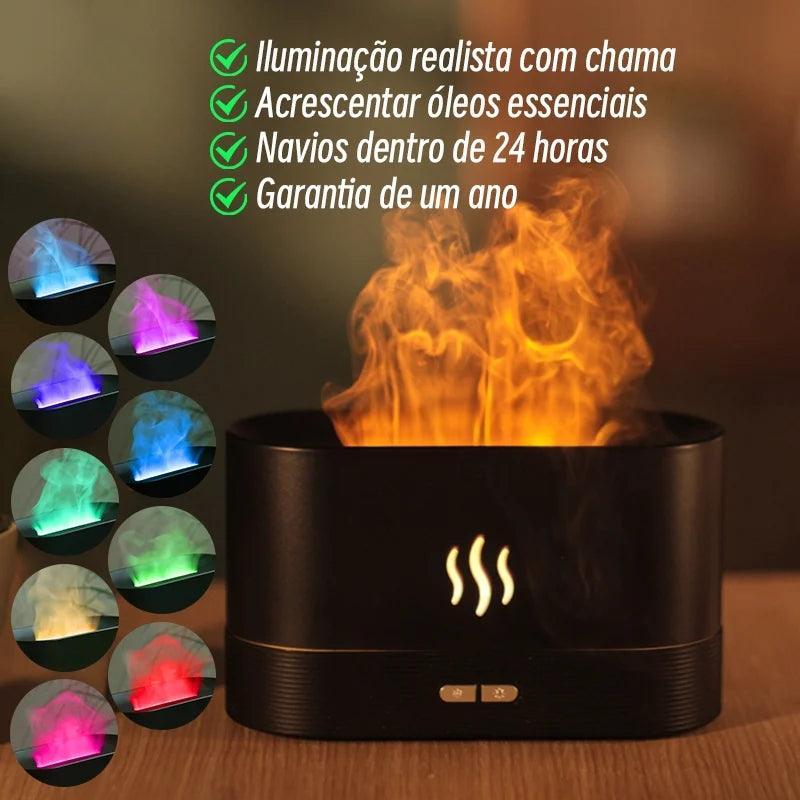 Umidificador e Aromatizador ™ - Com Chama Decorativa - Freneticos.com