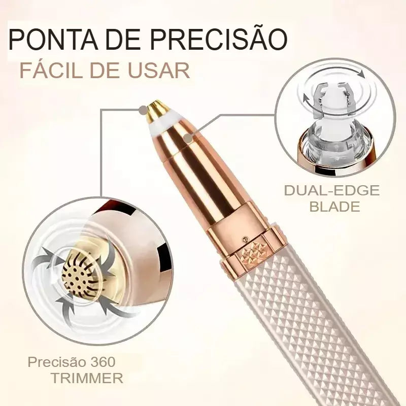 GlowShave 2 em 1 - Navalha Recarregável para Sobrancelhas e Remoção de Pelos Faciais