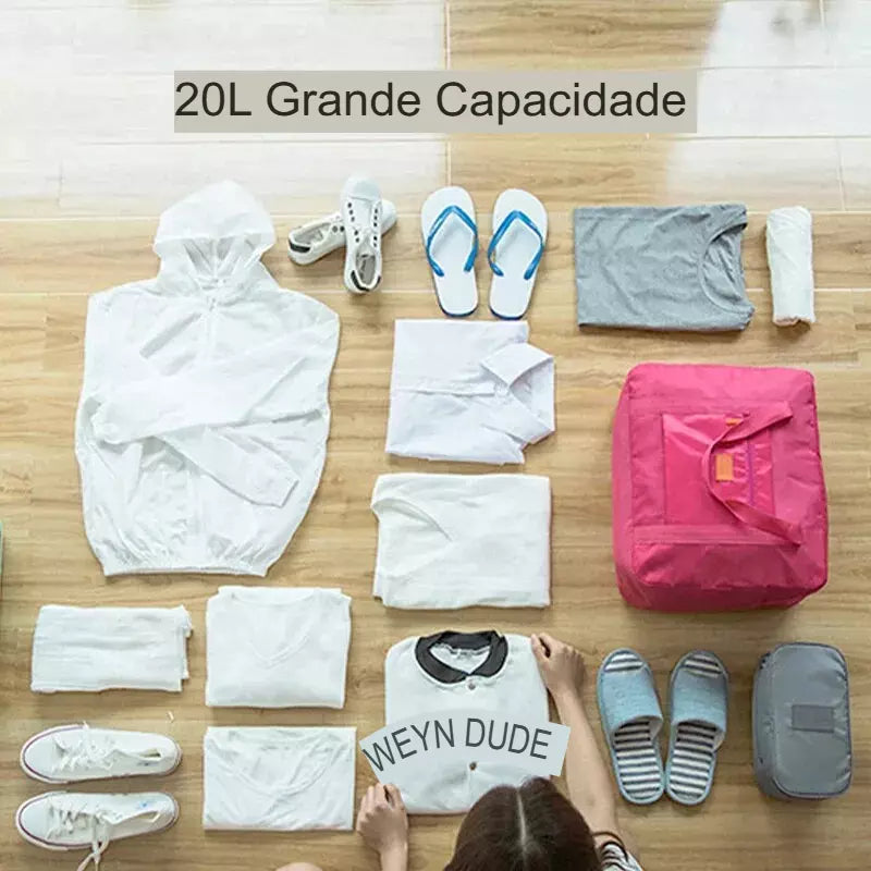 Bolsa de Viagem Dobrável Compacta e Versátil – 2 em 1