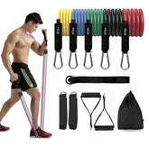 Kit Elástico para Treinos em Qualquer Lugar 11 Itens Musculação